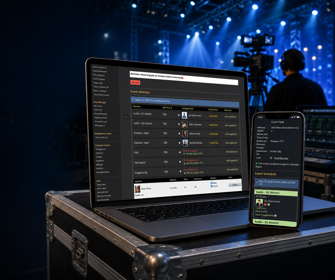 CrewingSource Connect dashboard on tablet